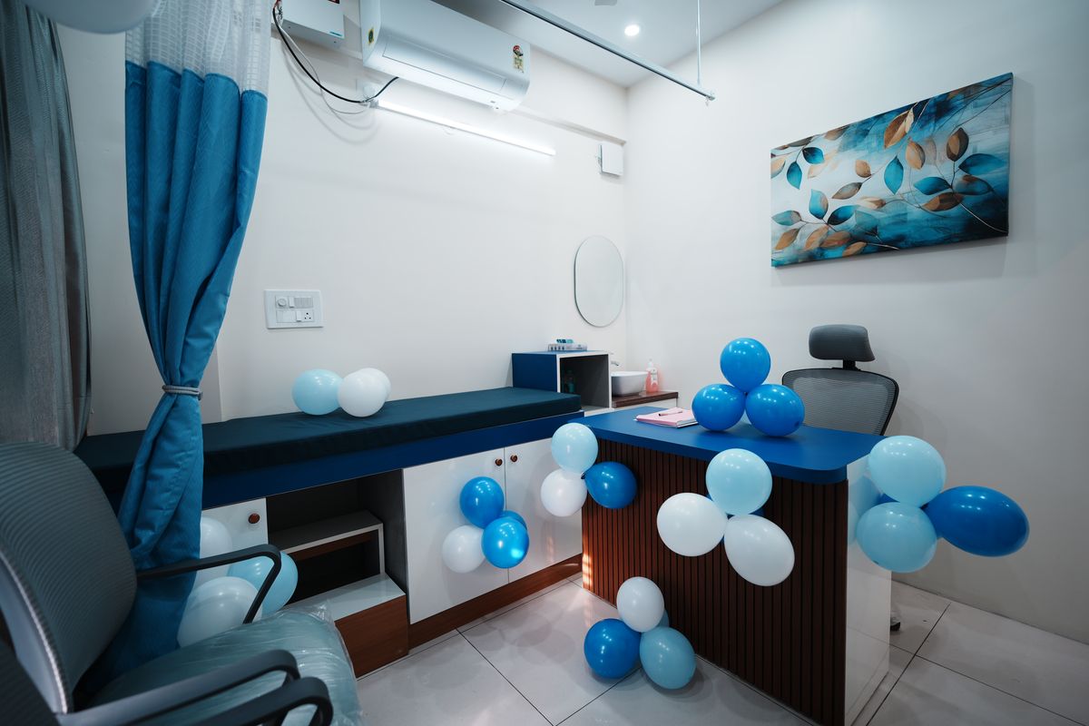 Doctor's consultation desk and patient seating